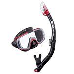 TUSA SPORT UC3125 Dive Mask and Snorkel Set ADULT Black Series Black/Metallic Dark Red
