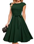 DRESSTELLS Cocktail Dress for Women, Formal Wedding Guest Mother Bride Dress, Summer Graduation Prom Tea Party Casual Dress 2024 DarkGreen M