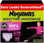 Pampers Ninjamas Nighttime Bedwetting Underwear Girls - Size S/M (38-70 lbs), 44 Count