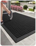 Color&Geometry Front Door Mat Outdoor Doormat for Home Entrance Outside Entry Exterior Floor Heavy Duty Non-Slip Welcome Matt for Patio Waterproof - 24"x36" Black