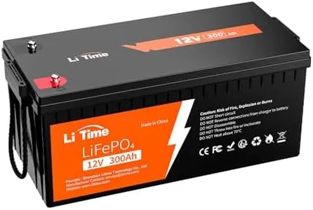 LiTime 12V 300Ah Lithium LiFePO4 Battery, Built-in 200A BMS, Max 2560W Power Output, Easy Installation, 4000+ Deep Cycles, FCC&UL Certificates, 10-Year Lifetime, Perfect for Off-Grid, RV, Solar.