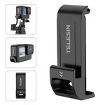 TELESIN G2 Upgraded Water Resistant Battery Cover for Go Pro Hero 13 12 11 10 9, Removable Protective Charger Charging Side Door Clip Mount, Convenient Go Pro 13 12 11 10 Batteries Charge Accessories