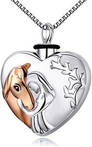 Horse Urn Necklace for Ashes Sterling Silver Cremation Jewelry Keepsake Necklace Horse Gifts for Women Girls, Metal