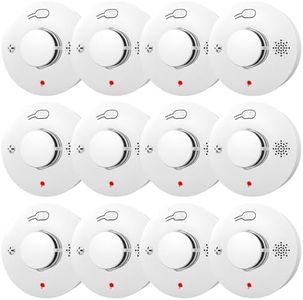 WARROXIDE Smoke Detector, Fire Alarms for Home, Battery Powered Photoelectric Smoke Alarm with Test/Mute Button,12 PCS