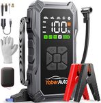 YaberAuto 6000A Car Jump Starter with 150PSI Air Compressor, 12V Car Battery Booster Pack (All Gas/10.0L Diesel), Portable Jump Starter Power Pack with 3.3" LCD Display,150W DC Output,10 Protections