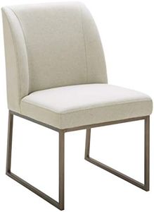 Marchio Amazon - Rivet, Sedia da pranzo contemporanea con base in ottone, 86 cm di altezza, gesso
