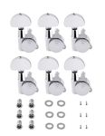 Rubatone Locking Guitar String Tuning Pegs Sealed Machine Heads Tuners Tuning Keys 6 In Line for Right Handed Electric Guitar or Acoustic Guitar Half Round Head Chrome.