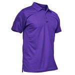 KEFITEVD Mens Polo Shirts Casual Stylish Breathable Hiking Shirts Stretchy Athletic Tops Purple 2XL
