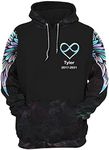 Ovanpa Never Walk Alone My Love Walks With Me Personalized All Over Print Hoodie Black, Black, Medium