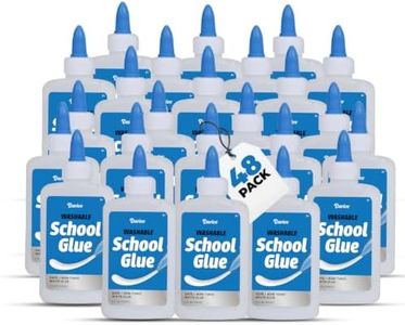 Darice Washable School Glue 4oz - 48 -Pack White Liquid Glues for Kids - Extra-Strong Great for Slime, Arts and Crafts - Back to School Supplies Glue Bottle with Adjustable Twist Closure