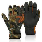 BB Hapeayou Fingerless Neoprene Fishing Gloves for Men & Women- Anti-Slip, Waterproof, Lightweight, Great for Cold Weather (Camouflage,1 Pair)