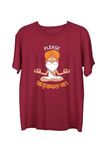 Wear Your Opinion Men's Graphic Printed Marathi T-Shirt(Please Khaddyat Ja, Large, Maroon)
