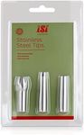 iSi Heavy Duty Presentation Decorator Tips for iSi Gourmet Whippers, Set of 3, Stainless Steel