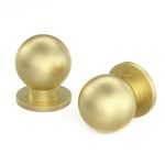 goldenwarm 5 Pack Gold Drawer Knobs Brass Cupboard Knobs Brushed Gold Cabinet Knobs Small Ball Gold Knobs Cupboard Door Knobs Solid Brass Door Knobs Gold Door Knobs