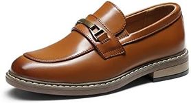 Bruno Marc SBLS2322K Boys Dress Slip-on Penny Loafer,Brown, Size 2 Little Kid