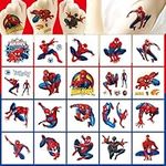 20PCS Spiderman Temporary Tattoos, DREAM WING Waterproof Tattoo Stickers, Anime Cartoon Tattoos for Boys Girls Party, Cartoon Theme Party Decoration, Suitable for Goody Bag Stuffers Party Bag Fillers