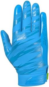 Phenom Elite VPS4 Pro Label Football Gloves – High-Performance, Lightweight Grip Gloves for Adults & Kids | Monochrome Battle Torn Design with Vapor-Stick™ Technology (Columbia Blue, YS)