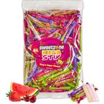Sweetzone Mega Stix - 1kg Assorted Flavours Bag of Sweets - Enjoy the Burst of Real Fruit Juices with these Chewy Sweets Fruity Treats Sticks - Halal Sweets Perfect for Kids and Candy Lovers