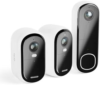 Arlo Home Security Starter Kit (Outdoor Camera x2, Video Doorbell), Wireless, Full HD, Night Vision, Light, Motion Sensor, Siren, 2-Way Audio, Smart Home Integration Secure Trial Period