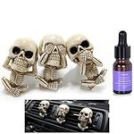 Skull Car Air Fresheners Vent Clips with 10ml Pure Lavender Essential Oil, Cute Skeleton Car Decor Accessories