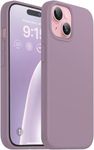 DIZORO Compatible for iPhone 15 Case 6.1, Slim Liquid Silicone 3 Layers Full Covered Soft Gel Rubber Phone Case Protective Cover 6.1 Inch (Lilac)