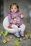 Anano Lifelike Baby Toddler Girl Dolls 24 Inch Realistic Newborn Soft Silicone Reborn Baby Dolls That Look Real Life Looking Baby Doll Alive Blue Eyes Brown Hair For Adoption