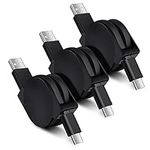 USB C Cable,3Pack 3.3FT Retractable