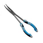 CRAZY SHARK Long Nose Fishing Pliers Hook Remover Tools 11 Inches (Blue - Curved Needle Nose Pliers)