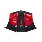 Eskimo Outbreak 450XD Pop-up Portable Insulated Ice Fishing Shelter, 75 sq ft. Fishable Area, 4-5 Person,Red/Black