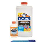 Elmer's PVA Glue Great for Slime Making, Washable, 946 ml, White + Elmer's Slime Activator Solution 259 ml + PaperMate Pen Gift