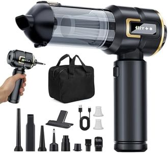 Car Vacuum Cleaner Cordless with Battery Display, 23000PA Mini Handheld Vacuum Cleaner, 4-in-1 Compressed Air Duster & Air Blower & Pump Hand Held Vacuum with Brushless Motor for Car, Home, Office