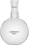 Labasics Glass 500ml Single Neck Flat Bottom Boiling Flask, with 24/40 Standard Taper Outer Joint - 500ml