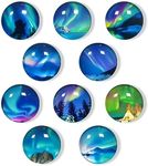 WELANE Glass Fridge Mangets, 10 PCS Aurora Crystal Magnetic Fridge Magnets for Home, Office, Whiteboard, Locker (1.2in/30mm)