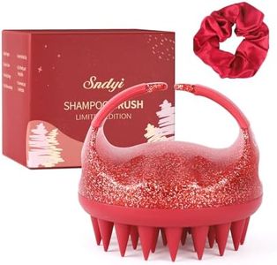 Sndyi Scalp Massager Shampoo Brush, Scalp Scrubber with Soft Silicone Bristles, Scalp Exfoliator for Dandruff Removal, Scalp Massager for Hair Growth, Wet Dry Hair Brush, Red-Limited Edition