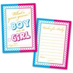 40 Baby Shower Cards What's Your Guess? Boy or a Girl. Wishes for Baby.