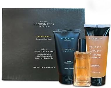 Pecksniff's Fragrance Gift Sets Luxurious, Handcrafted in England (Men's Charismatic Trio: Eau de Toilette, Aftershave Balm, Cleansing Gel Set)