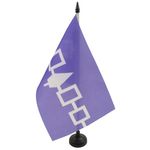 Iroquois People Table Flag 5'' x 8'' - Haudenosaunee Desk Flag 21 x 14 cm - Black plastic stick and base - Drapeau Iroquois du Canada AZ FLAG