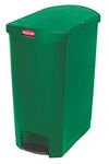 Rubbermaid 1883589 Slim Jim 24 Gal Step-On Resin End Step, Green