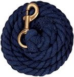 Weaver Leather Solid Color Cotton Lead Rope with Solid Brass 225 Snap, Navy