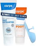 Carpe Sweat Absorbing Foot Lotion & Foot Exfoliating Scrub Regimen - A Total Solution for Sweaty Smelly Feet