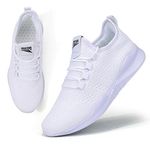 BUBUDENG Women's Trainers Casual Sneakers Walking Gym Sport Running Shoes Lightweight Tennis Shoes White,7 UK(Label Size:41)