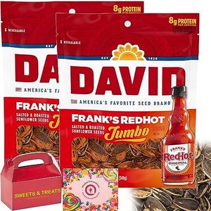 David Sunflowers Seeds | American's Favorite Brand | Whole Seeds Seasoned, Salted & Roasted - Card Included (Frank's Redhot - 2 Bags)