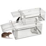 EGOFLYYA Rat and Squirrel Cage Trap, Live Multi-Catch Rat Trap, Live-Catch Effective Cage Trap for Rats and Small Animals, Great for Outdoor Use (2Pack)
