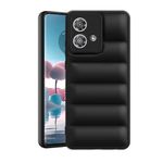 Plus Puffer Case Camera Protection Soft Back Cover for Motorola Moto Edge 40 Neo 5G - Black