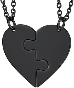 ChainsHouse Corazon Colgante de 2 Partes Juego Collares Mini Charm Rompecabezas Completado Regalo Best Friend Amigas Familia