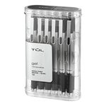 TUL GL1 Gel Pen Retractable Needle Point Medium 0.7mm, Black 12pk