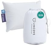 Lincove Canadian Down Feather Travel Pillow - Luxury Pillows to Support Head, Neck, While Sleeping on Airplanes, Cars, Hotels & Home - Comfortable Vacation Sleeping Essential, 13"x18"