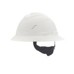 MSA 10215828 V-Gard C1 Vented White Full Brim Hard Hat with ReflectIR Cooling Thermal Barrier and Fas-Trac III Suspension - Uses Highly Innovative Cooling Features to Help Alleviate Heat Stress