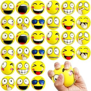 30 Pcs Face Stress Balls,2.5 inch Emotion Stress Relief Balls,Funny Face Squeeze Balls for Adults Kids Teens Relieve Anxiety Party Supplies