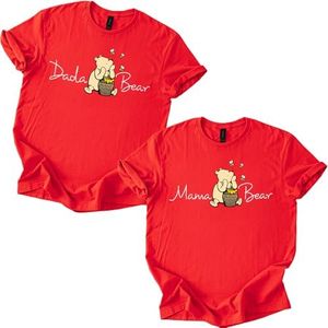 Dada Bear Tee T-Shirt Shirt Honey Bear Dad Gift Unisex Family Matching Top, Red, 5X-Large